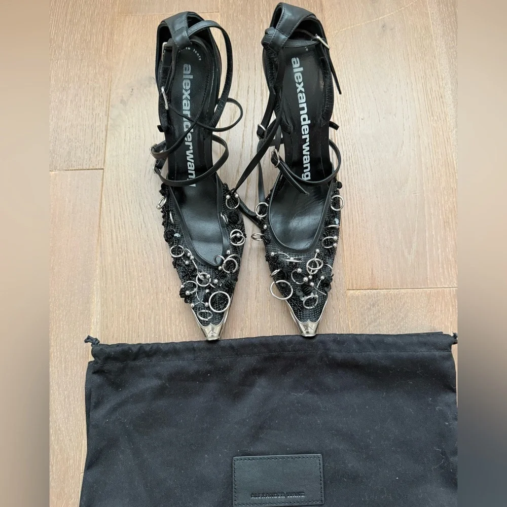 Alexander Wang Selena High-Heel Hardware-Embellished D’Orsay Pumps
(Piercing) - Picture 3 of 6